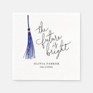 Serviette En Papier L'avenir est brillant Graduation Blue Tassel