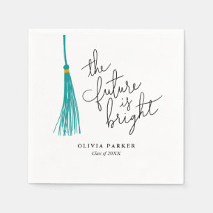 Serviette En Papier L'avenir est brillant Graduation Green Tassel