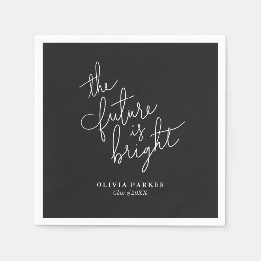 Serviette En Papier L'avenir est brillante serviettes de fin d'études (Devant)