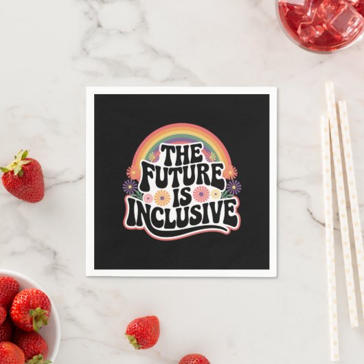 Serviette En Papier L'avenir est inclusif Rainbow LGBTQ Drapeau Gay (En situation)