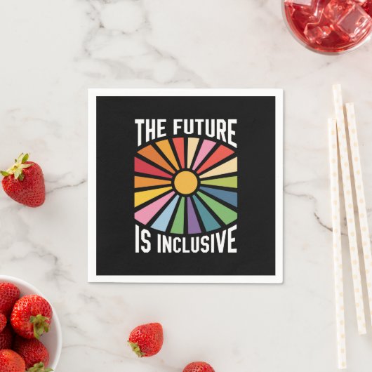 Serviette En Papier L'avenir est inclusif Rainbow Pride droits trans (En situation)
