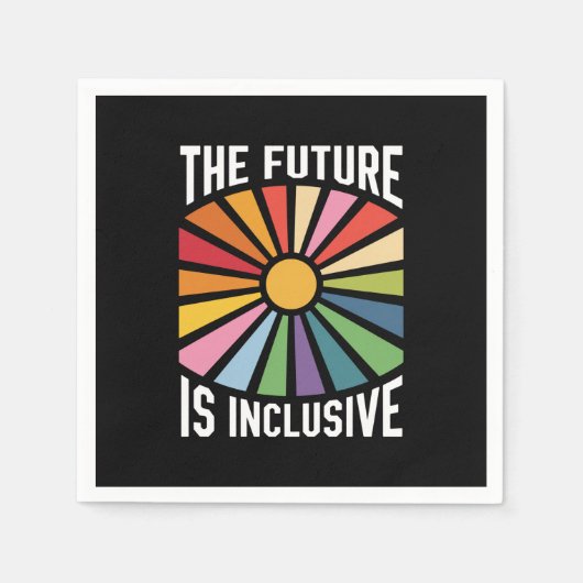 Serviette En Papier L'avenir est inclusif Rainbow Pride droits trans (Devant)
