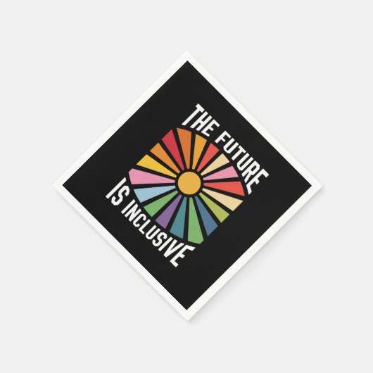 Serviette En Papier L'avenir est inclusif Rainbow Pride droits trans (Coin)