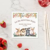Serviette En Papier l'aventure commence animaux shower bébé (En situation)