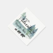 Serviette En Papier L'aventure commence aquarelle Ours Baby shower (Coin)