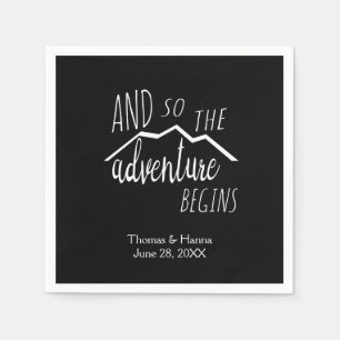 Serviette En Papier L'aventure commence donc Rustic Mountain Mariage