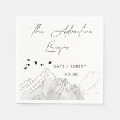 Serviette En Papier L'aventure commence Elegant Stencil Mariage (Devant)