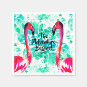 Serviette En Papier L'aventure commence, Flamants roses roses (Devant)