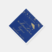 Serviette En Papier L'aventure commence Gold Foil Blue Grad Party (Coin)