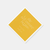 Serviette En Papier L'aventure commence Jaune Typographie Moderne (Coin)