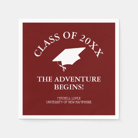 Serviette En Papier L'aventure commence la graduation (Devant)