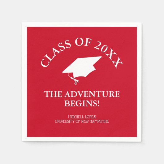 Serviette En Papier L'aventure commence la graduation (Devant)