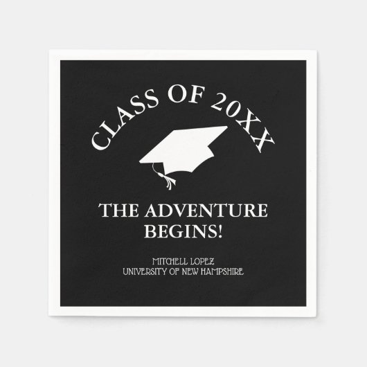 Serviette En Papier L'aventure commence la graduation (Devant)