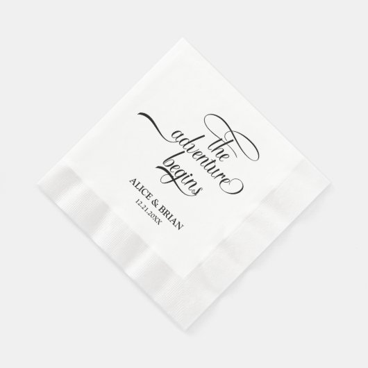 Serviette En Papier L'Aventure Commence La Réception De Mariage Cockta (Coin)