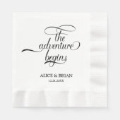 Serviette En Papier L'Aventure Commence La Réception De Mariage Cockta (Devant)