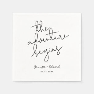Serviette En Papier L'aventure commence le devis Mariage