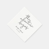 Serviette En Papier L'aventure commence le devis Mariage (Coin)