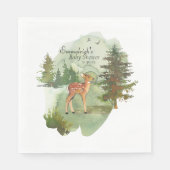 Serviette En Papier L'aventure commence Rustic Deer Baby shower (Devant)
