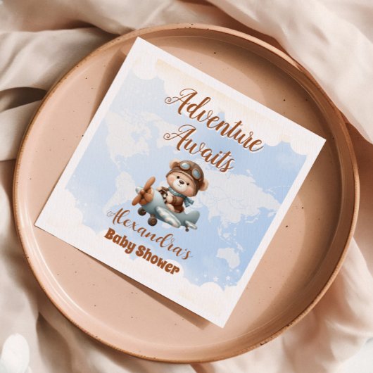 Serviette En Papier L'aventure de l'ours mignon commence