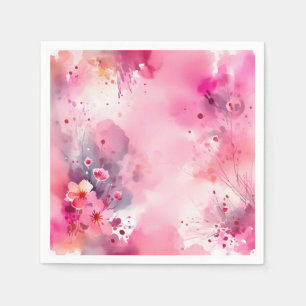 Serviette En Papier Laver Ethereal rose Aquarelle