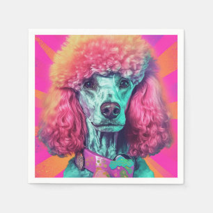 Serviette En Papier Laver le Cocktail Poodle Napkin
