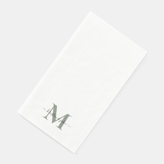 Serviette En Papier Laver le monogramme lisse et simple (Coin)