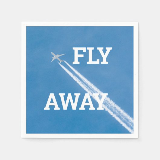 Serviette En Papier L'avion vole dans le ciel bleu (Devant)