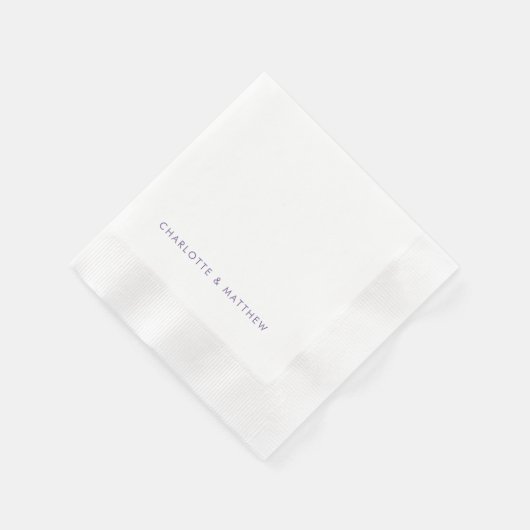 Serviette En Papier Lavnder Noms Personnalisés Mariage Coin (Coin)