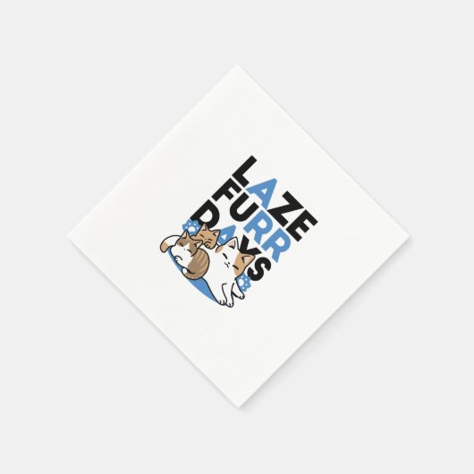 Serviette En Papier Laze Furr Days - Cute Lazy Cats Design (Coin)