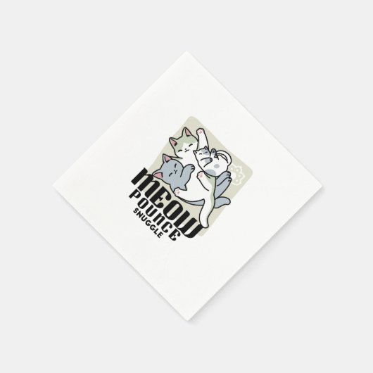 Serviette En Papier Laze Furr Days - Cute Lazy Cats Design (Coin)