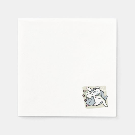 Serviette En Papier Laze Furr Days - Cute Lazy Cats Design (Devant)