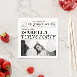 Serviette En Papier Le 40e anniversaire du journal The Forty Times