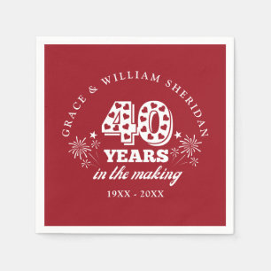 Serviette En Papier Le 40e anniversaire du Mariage en devenir
