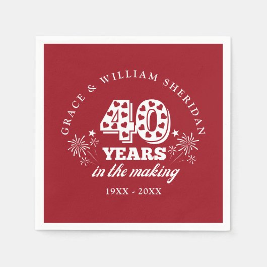 Serviette En Papier Le 40e anniversaire du Mariage en devenir (Devant)