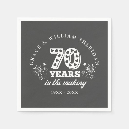 Serviette En Papier Le 70e anniversaire du Mariage (Devant)