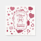 Serviette En Papier Le Baby shower de la Saint-Valentin mignon (Devant)