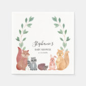 Serviette En Papier Le Baby shower des animaux des bois (Devant)
