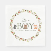 Serviette En Papier Le Baby shower des animaux des bois (Devant)