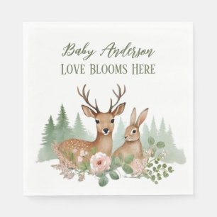 Serviette En Papier Le Baby shower des animaux des bois