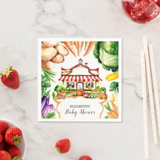 Serviette En Papier Le Baby shower du marché des petits agriculteurs (En situation)