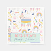 Serviette En Papier Le Baby shower Llama Rainbow de Cute Boy (Devant)
