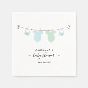 Serviette En Papier Le baby shower personnalisé jumelle des garçons