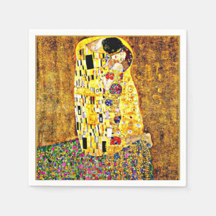 Serviette En Papier Le baiser, célèbre peinture de Gustav Klimt