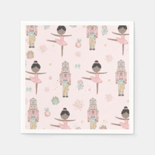 Serviette En Papier Le ballet de Noël rose Casse-Noisette 1er annivers