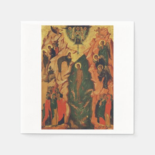 Serviette En Papier Le baptême de Jésus-Christ icône byzantine (Devant)