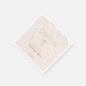 Serviette En Papier Le baptême se répand en rose et en or (Coin)