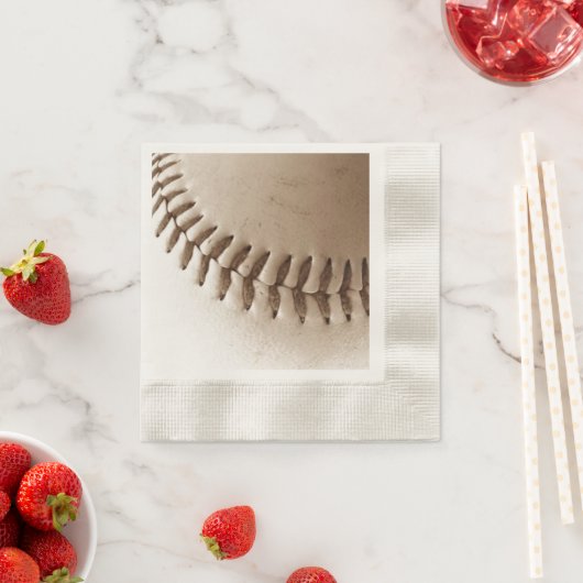 Serviette En Papier Le Baseball Stitch Rustique (En situation)