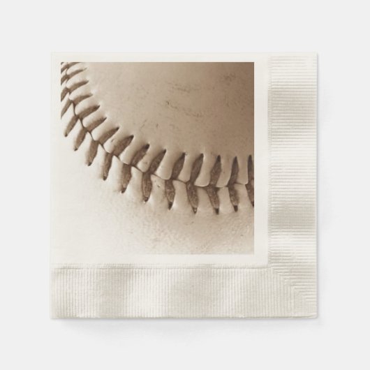 Serviette En Papier Le Baseball Stitch Rustique (Devant)