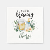 Serviette En Papier Le Bébé Brasse De La Bière Et De La Bouteille D'Al (Devant)