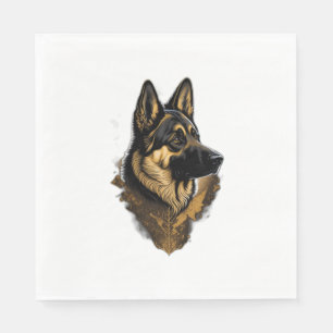 Serviette En Papier Le berger allemand 004